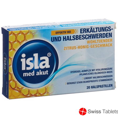 Isla Med acute lozenges citrus honey 20 pieces