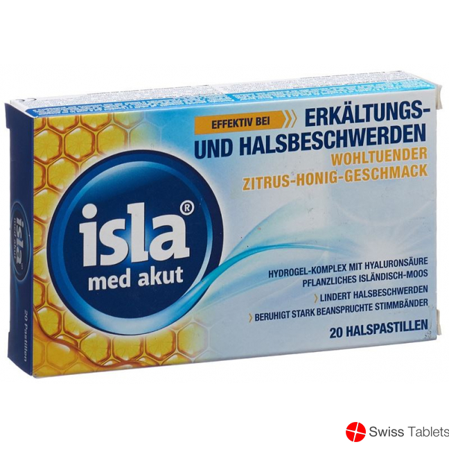 Isla Med acute lozenges citrus honey 20 pieces