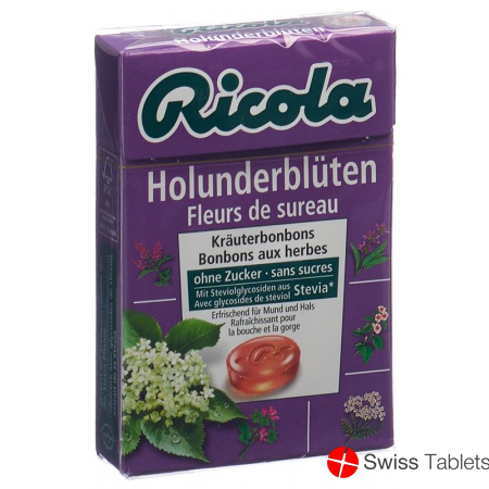 Ricola elderflower candies without sugar with stevia Box 50 g