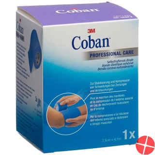 3M Coban Elastic Bandage Self Adhesive 7.5cmx4.5m Blue