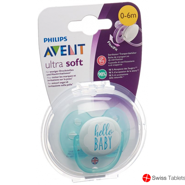 Avent Philips Schnuller Ultrasoft 0-6m Boy Deko buy online