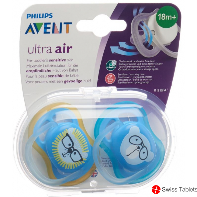 Avent Philips Schnul Ultra Air 18m+ Boy Löwe/baer buy online