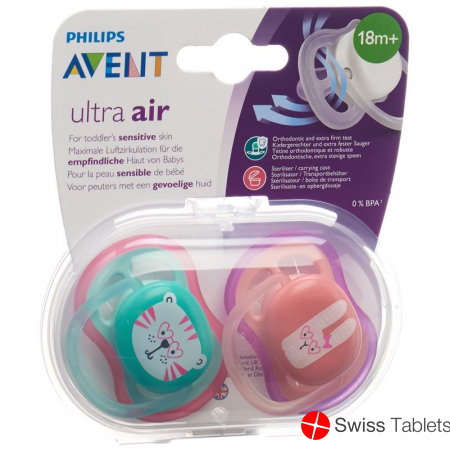 Avent Philips Schnul Ultra Air 18m+ Girl Katze/ha buy online