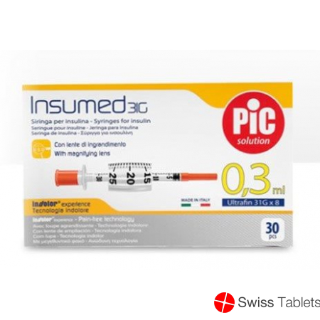Pic Insumed Spritze Insulin 0.3ml Lu Nadel 30 Stück buy online