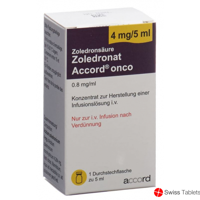 Zoledronat Accord Onco Infusionskonzentrat 4mg/5ml Durchstechflasche buy online