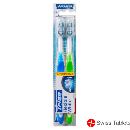 Trisa Flexible White Toothbrush Medium Duo buy online