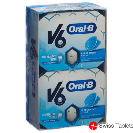 V6 Oralb Kaugummi Peppermint 12 Blister 10 Stück buy online