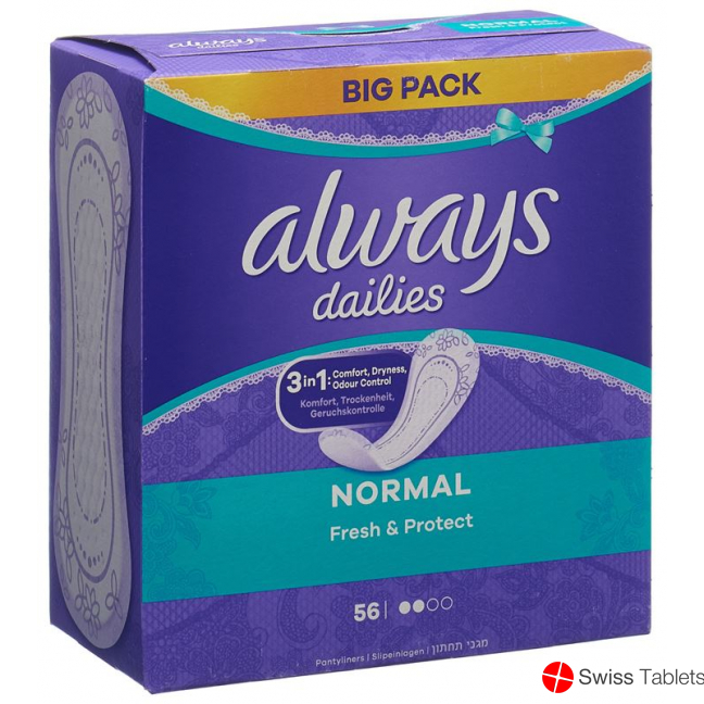 Always Panty Liners Fresh & Protect Normal Bigpack 56 pieces buy online