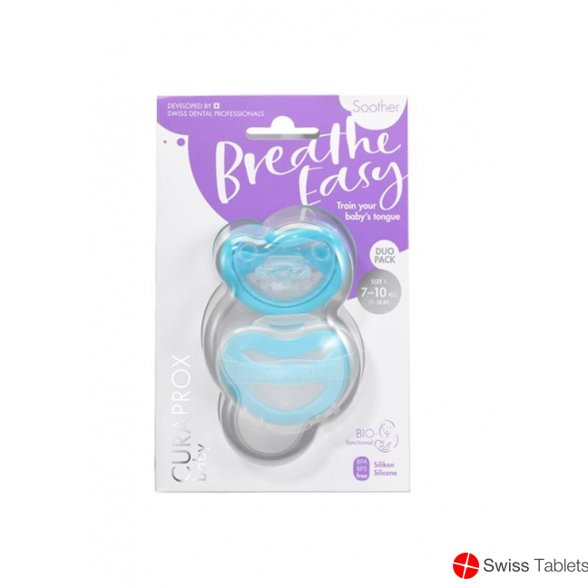 Curaprox Baby pacifier size 1 blue double new 2 pieces buy online