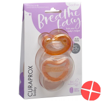 Curaprox Baby pacifier size 0 Orange Double New 2 pieces