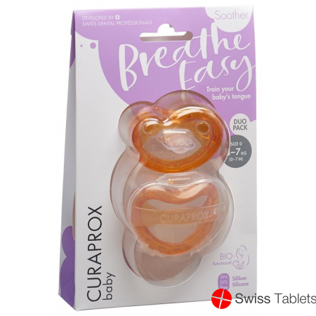 Curaprox Baby pacifier size 0 Orange Double New 2 pieces buy online