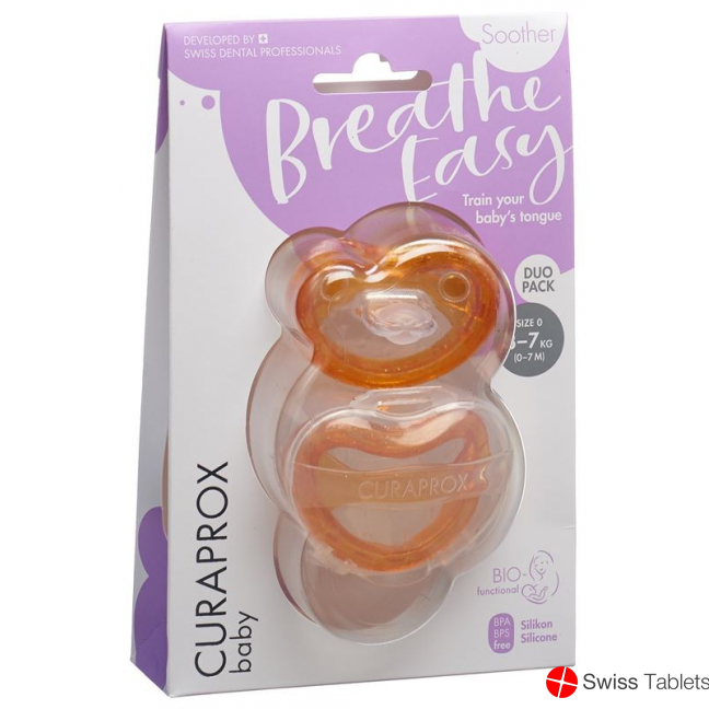 Curaprox Baby pacifier size 0 Orange Double New 2 pieces buy online