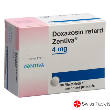 Doxazosin retard Zentiva Ret Filmtabl 4 mg 98 pcs Doxazosin retard Zentiva Ret Filmtabl 4 mg 98 pcs