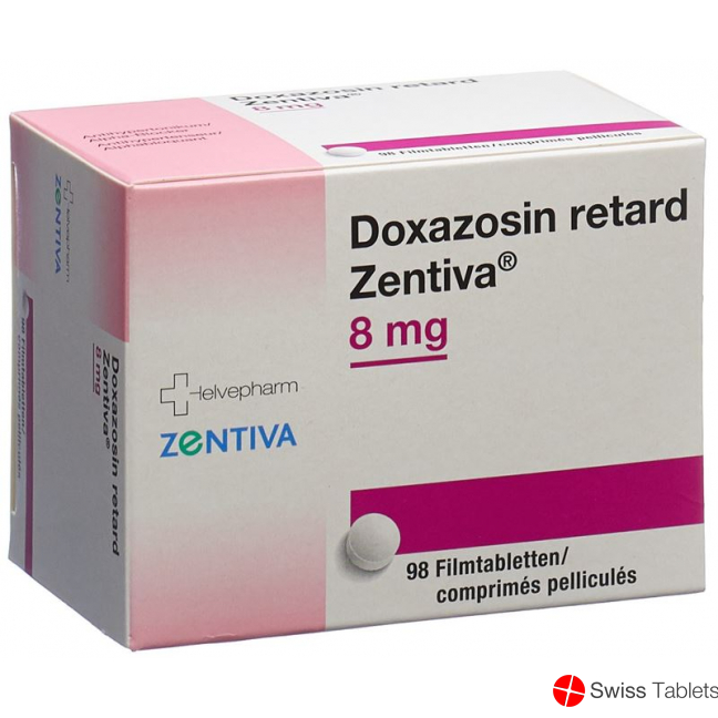 Doxazosin retard Zentiva Ret Filmtabl 8 mg 98 pcs Doxazosin retard Zentiva Ret Filmtabl 8 mg 98 pcs