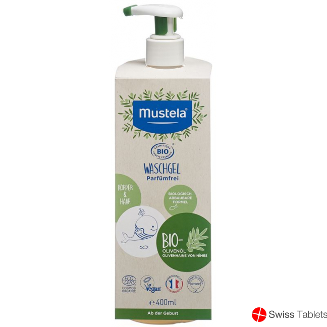 Mustela Waschgel Haare und Körper Bio 400ml buy online