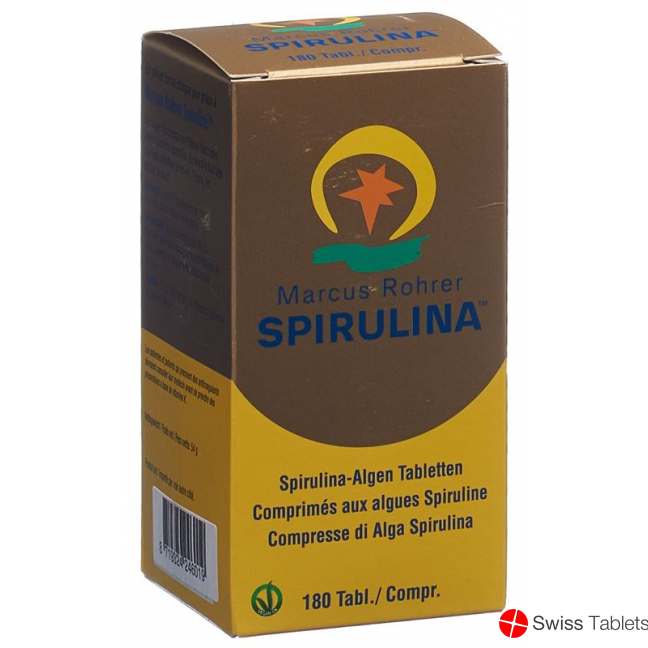 Spirulina Marcus Rohrer Tabletten Glasflasche 180 Stück buy online