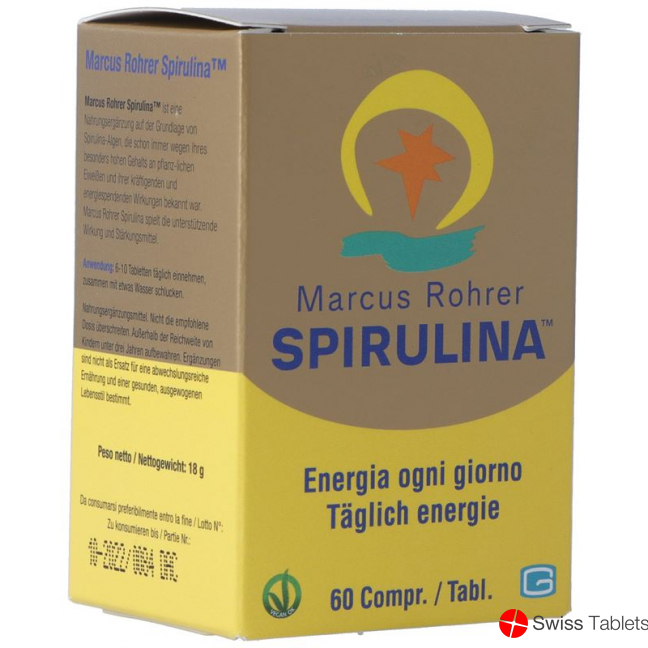 Spirulina Marcus Rohrer Tabletten Glasflasche 60 Stück buy online