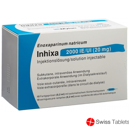 Inhixa Injektionslösung 20mg/0.2ml 10 Fertigspritzen 0.2ml buy online