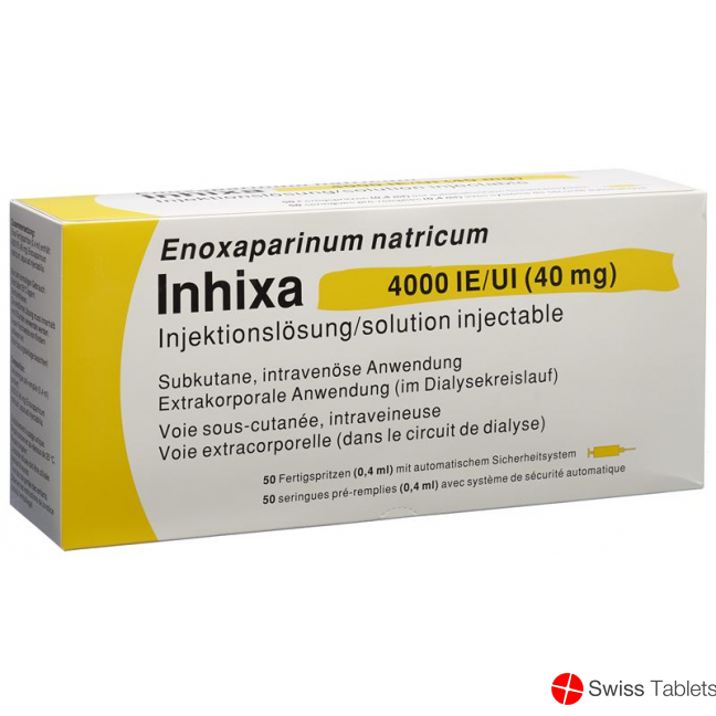 Inhixa Injektionslösung 40mg/0.4ml 50 Fertigspritzen 0.4ml buy online