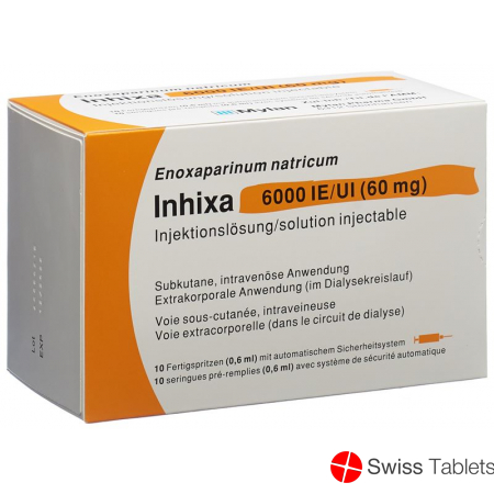 Inhixa Injektionslösung 60mg/0.6ml 10 Fertigspritzen 0.6ml buy online