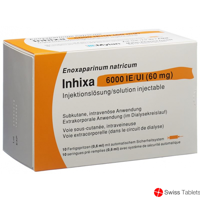 Inhixa Injektionslösung 60mg/0.6ml 10 Fertigspritzen 0.6ml buy online