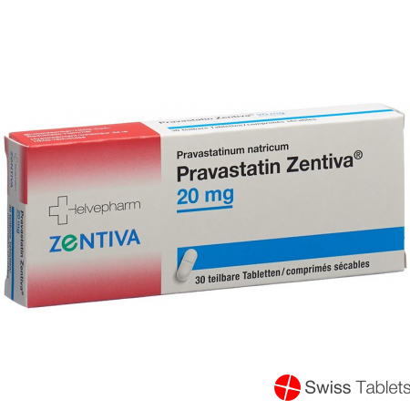 Pravastatin 20 mg tablets Zentiva 30 pcs