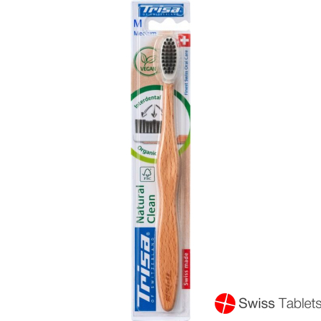 Trisa Natural Clean Wooden Toothbrush Medium buy online