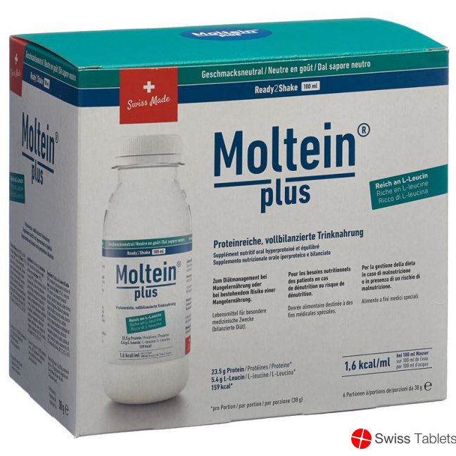 Moltein Plus Ready2shake Geschmacksneutr 6 Flasche 38g buy online