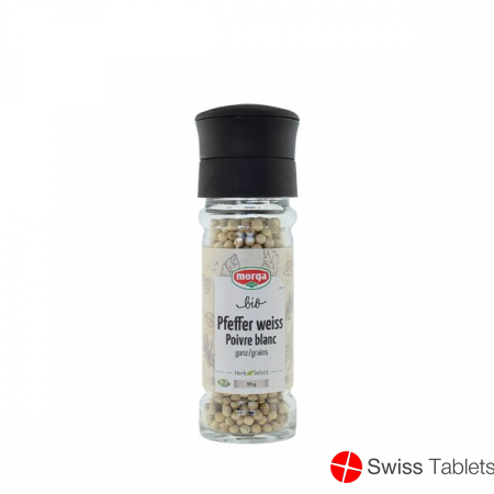 Morga Gewürz Pfeffer Weiss Ganz Bio Mühle 55g buy online