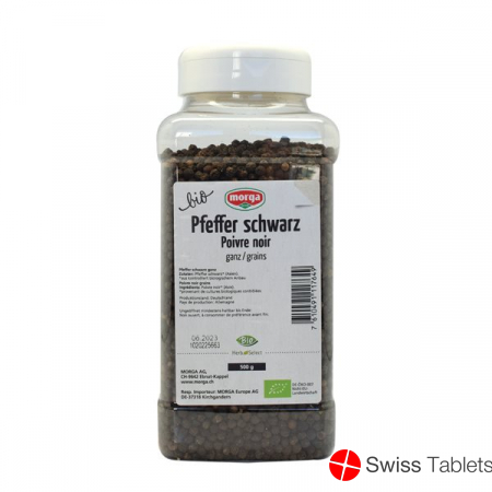 Morga Gewürz Pfeffer Schwarz Ganz Bio Dose 500g buy online