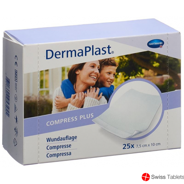 Dermaplast Compress Plus 7.5x10cm 25 Pieces buy online