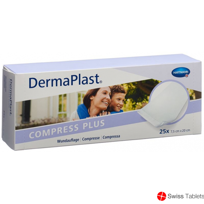 Dermaplast Compress Plus 7.5x20cm 25 Pieces buy online