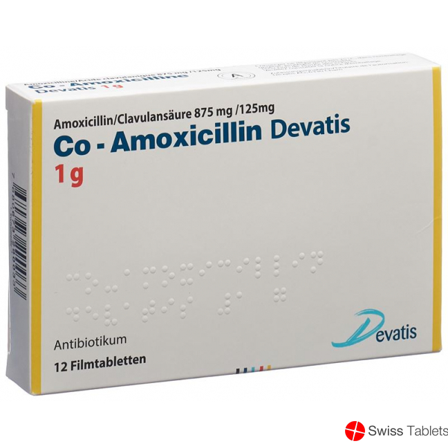 Co-amoxicillin Devatis Filmtabletten 1g 12 Stück buy online