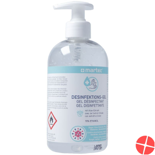Martec 500 ml hand disinfectant gel with pump