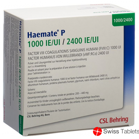 Haemate P Trockensubstanz 1000/2400 Ie C Solv+set Vial buy online