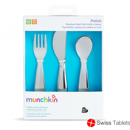 Munchkin Polish Set Of Stainless Steel Cutlery 3 Pieces buy online
