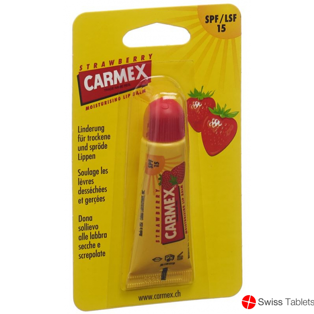Carmex Lippenbalsam Strawberry SPF 15 Tube 10g buy online