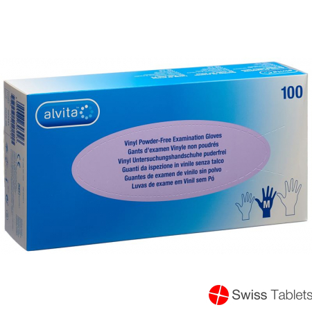 Alvita Untersuchungshands Vinyl M Puderfrei 100 Stück buy online