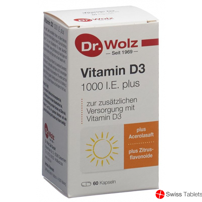 Dr. Wolz Vitamin D3 1000 I.e. Plus Kapseln 60 Stück buy online