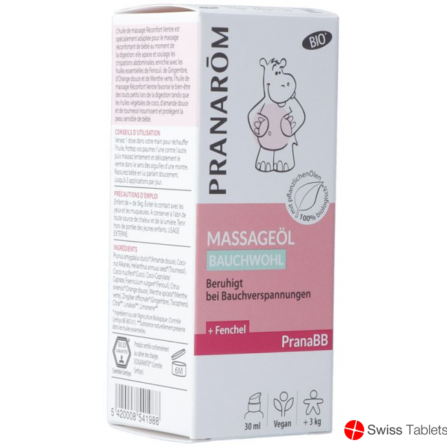 Pranarom Pranabb Massageöl Bauchwohl Bio 30ml buy online