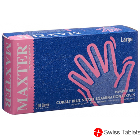 Maxter Nitril Handschuhe ohne Puder L 100 Stück buy online