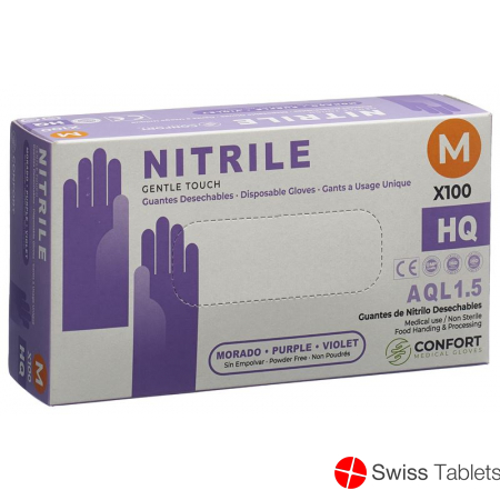 Swiss Green Handschuhe Nitril M Puderfrei Viol 100 Stück buy online