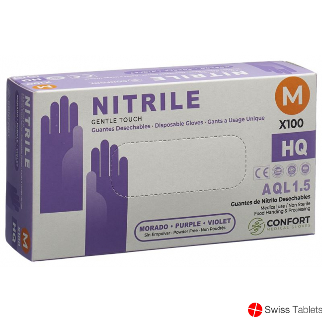 Swiss Green Handschuhe Nitril M Puderfrei Viol 100 Stück buy online
