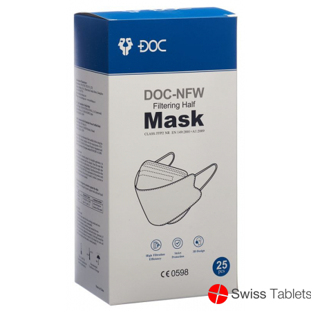 Doc-NFW Mask FFP2 fish shape without valve 25 pieces buy online