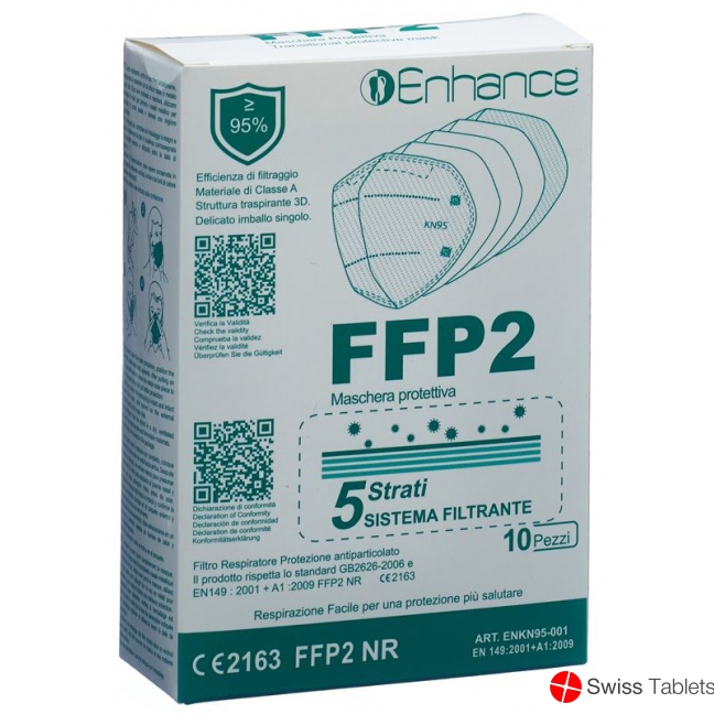 Enhance Respirator FFP2 without valve 10 pieces buy online