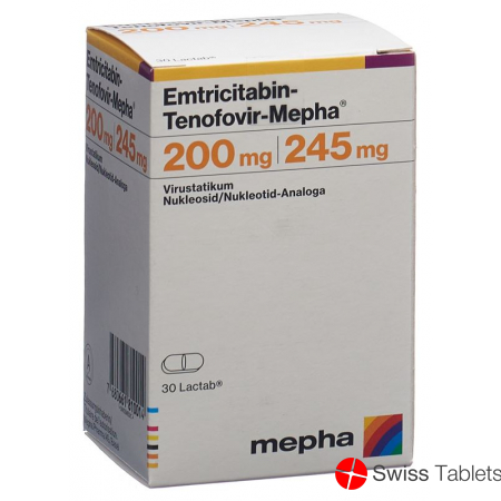 Emtricitabin Tenof. Mepha 200/245mg Dose 30 Stück buy online