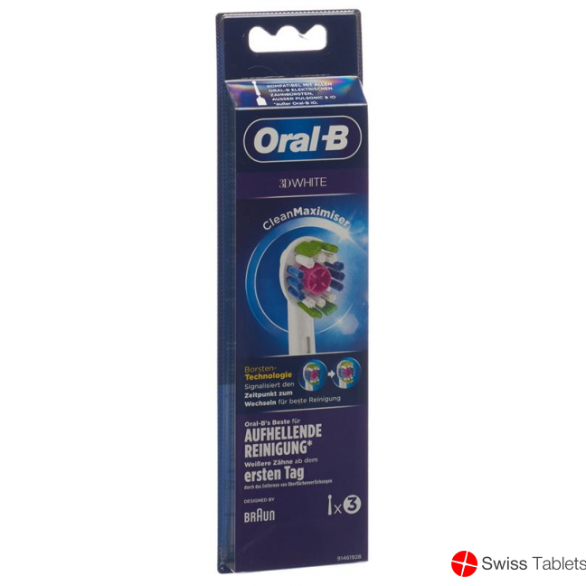 Oral-b Aufsteckbürsten 3D White Cleanmax 3 Stück buy online