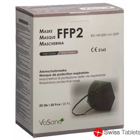 Vasano Maske Ffp2 Grau Versiegelt D/f/i 20 Stück buy online