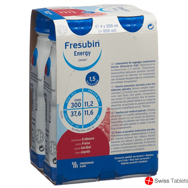 Fresubin Pi-Aps Energy Drink Erdbeer 4x 200ml buy online