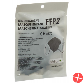 Vasano Maske Ffp2 Kind 4-12 J Grau D/i/f 2 Stück